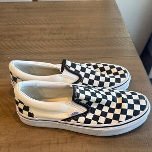 Vans Black and White Checkerboard Slip-Ons